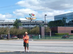 Rick Hammersley in front of Indianapolis Motor Speedway