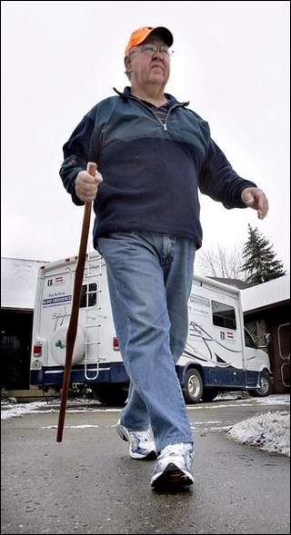Rick Hammersley & His Trusty Walking Stick. Photo Courtesy of the Indianapolis Star.