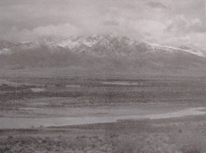 Grainy photo of Utah Mountains after the Rainstorm.