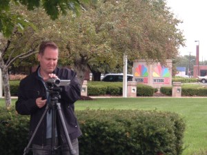 Chris Hammersley filming Rick Hammersley being interviewed